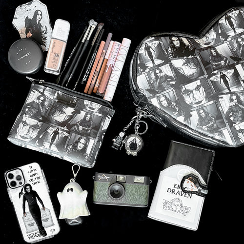 *PREORDER* LE Comic Strip Eric Draven Heart Crossbody Bag & Makeup Pouch