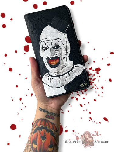 Handpainted Art The Clown Wallet/Clutch