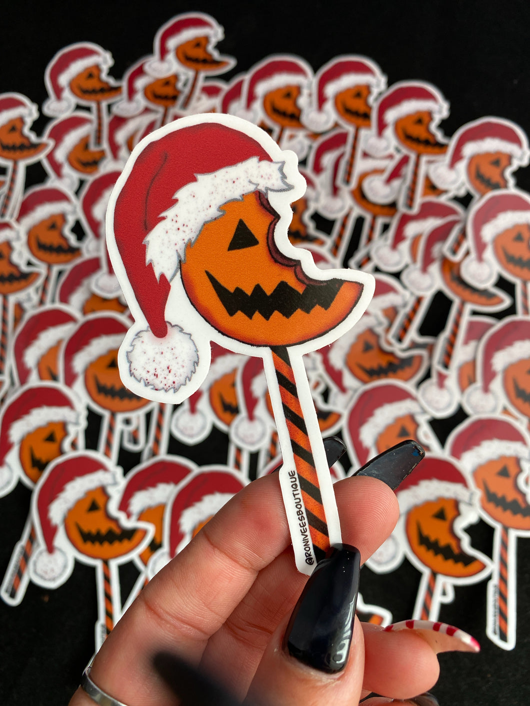 Santa SackHead Lollipop Stickers