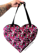 Load image into Gallery viewer, Pink Valloween Slashers Heart Tote Bag