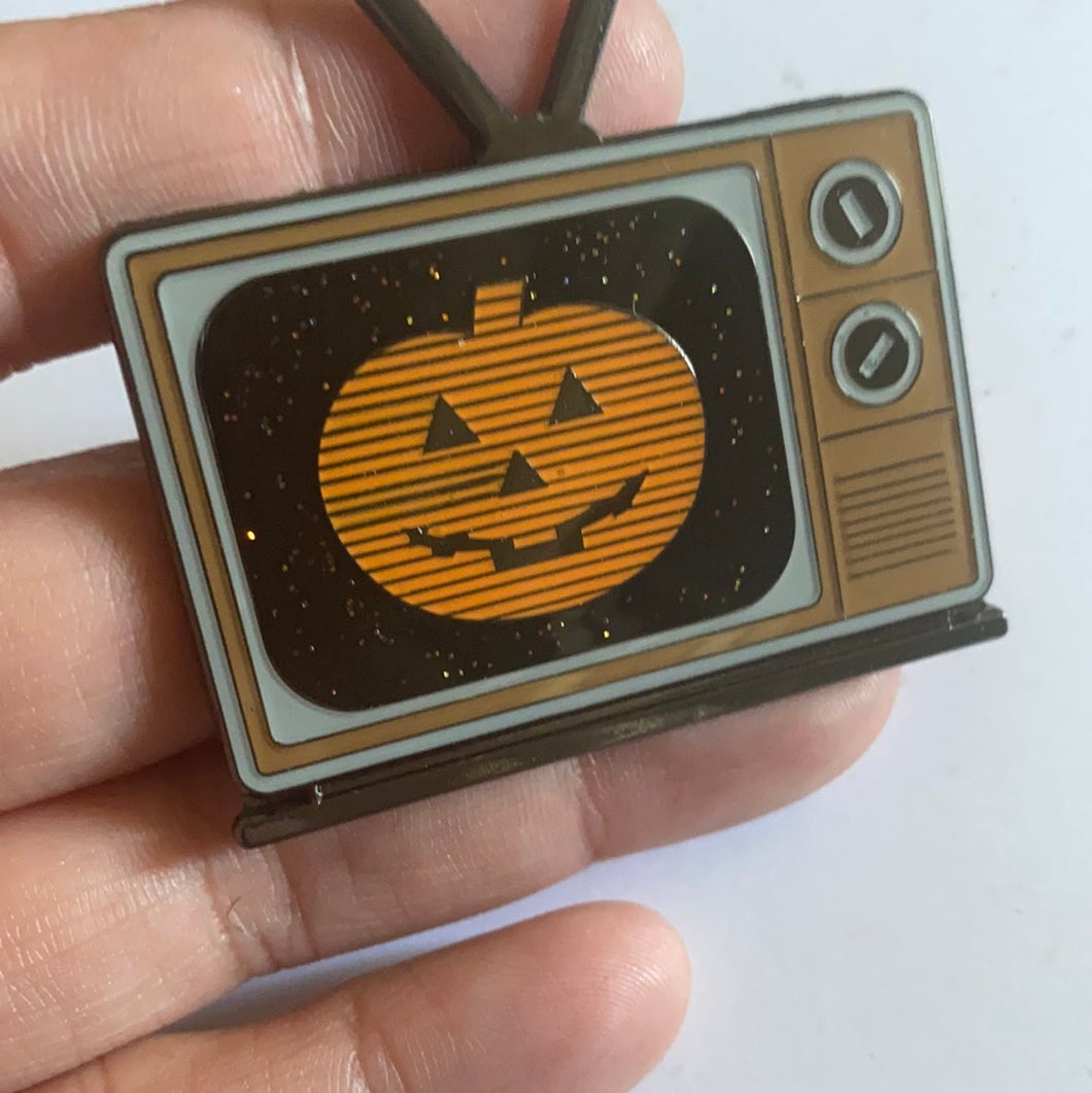 B-Grade Pumpkin Tv Enamel Pins