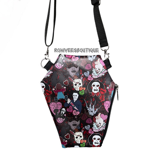 Large Valloween Slashers Black Crossbody