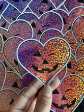 Load image into Gallery viewer, Pink Glitter Jack o’Heart Stickers